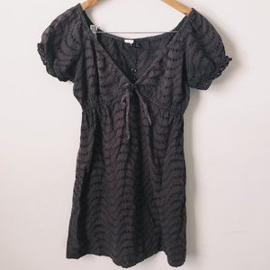 La Blanca dark gray eyelet babydoll dress